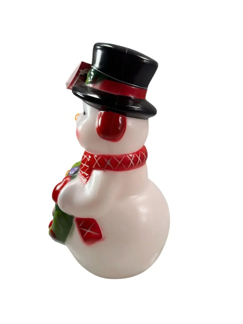 Mr Christmas Snowman Blow Mold Nostalgic Decoration Wreath Black Hat Holiday